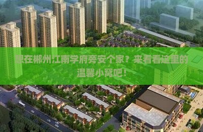 想在郴州江南学府旁安个家？来看看这里的温馨小窝吧！